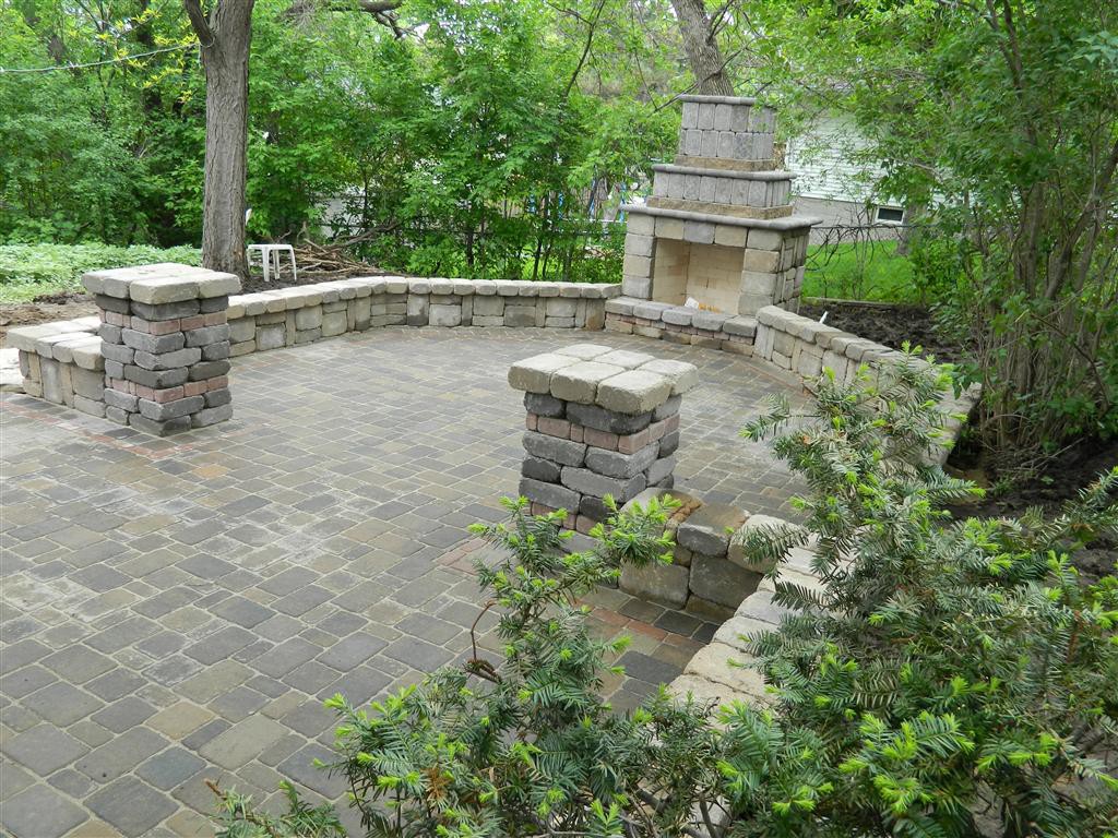 Outdoor Fireplace and paver patio